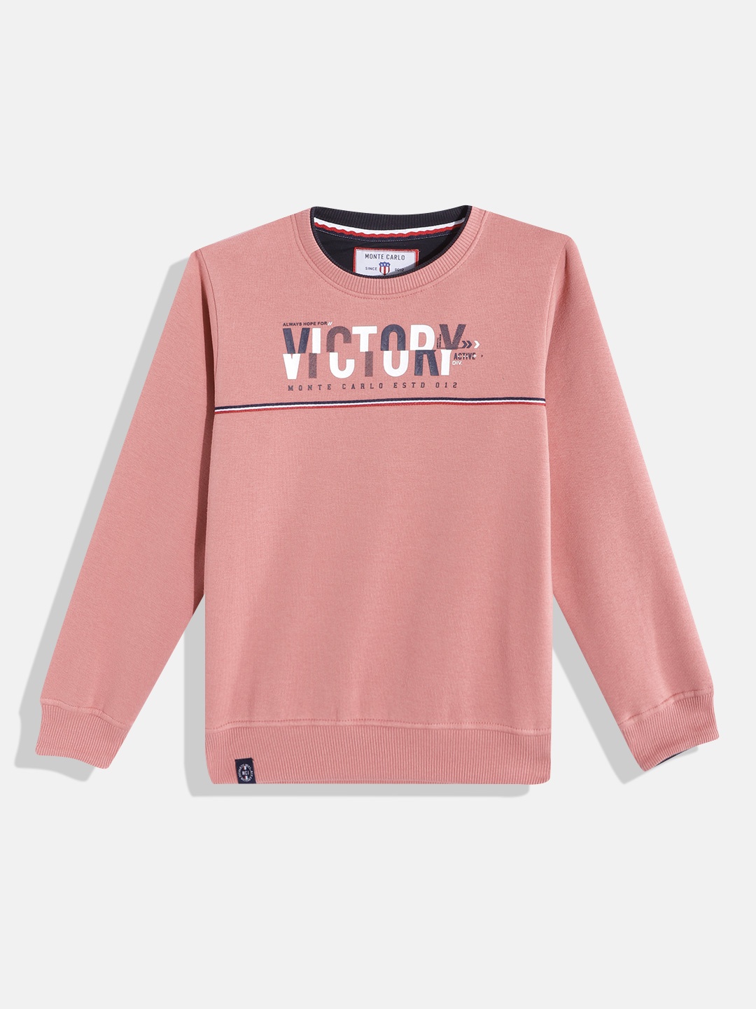 

Monte Carlo Boys Dusty Pink & White Typography Printed Sweatshirt, Rose