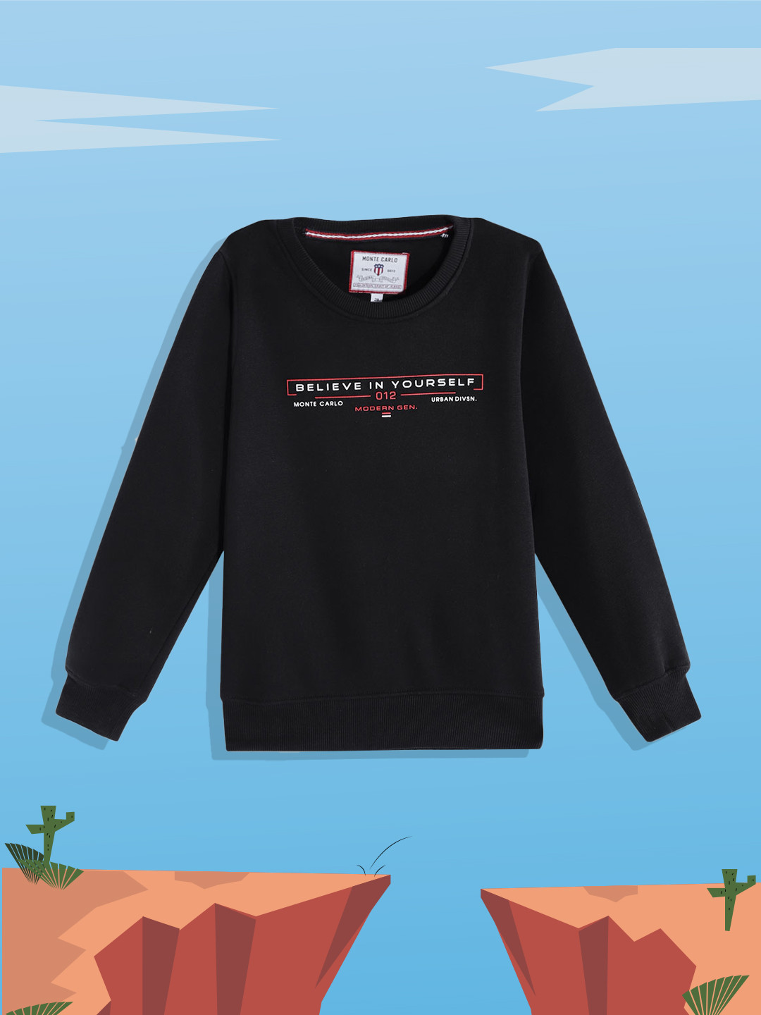 

Monte Carlo Boys Black & White Printed Sweatshirt