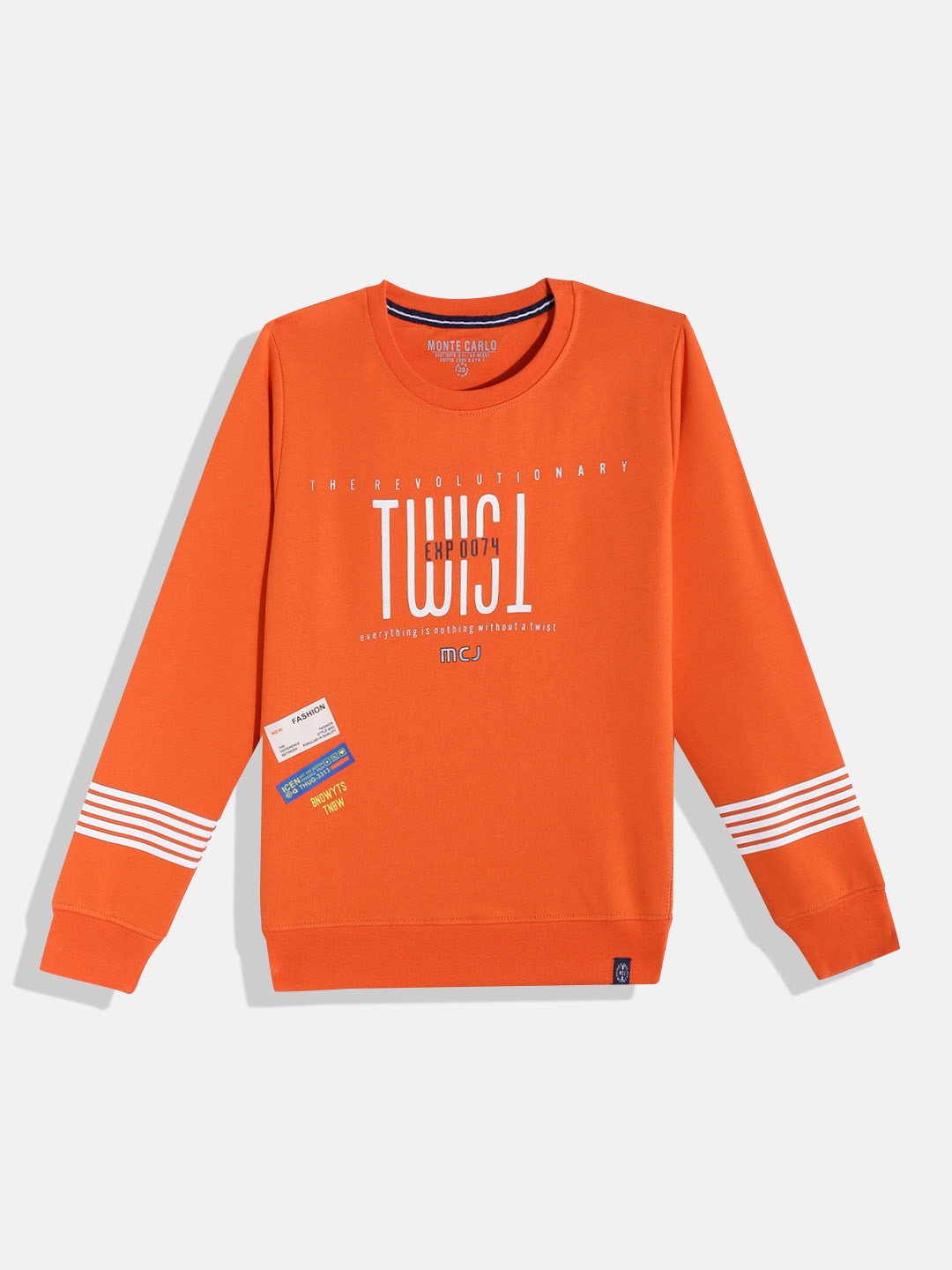 

Monte Carlo Boys Orange & White Printed Sweatshirt