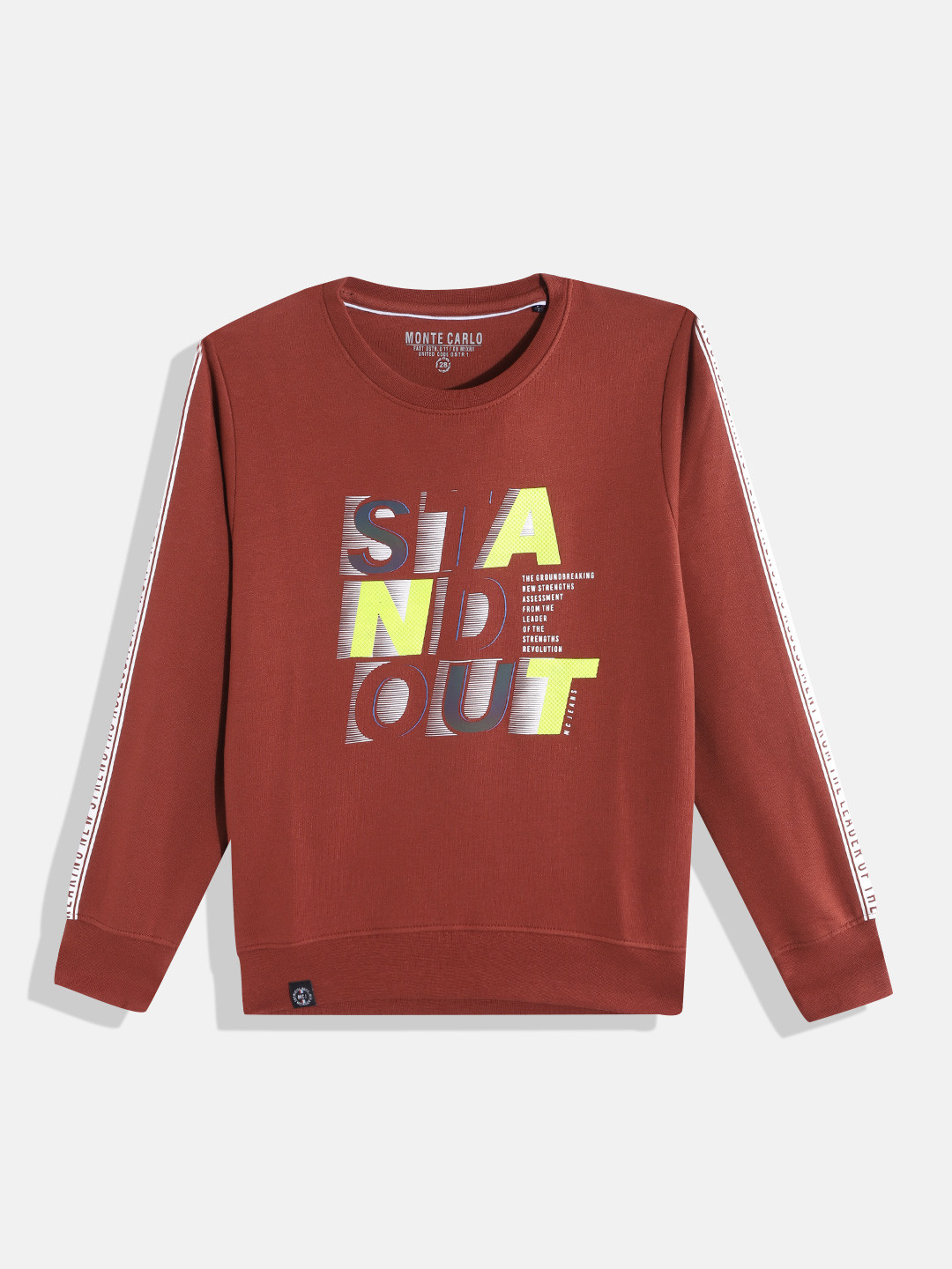 

Monte Carlo Boys Brown & Yellow Typography Printed Sweatshirt