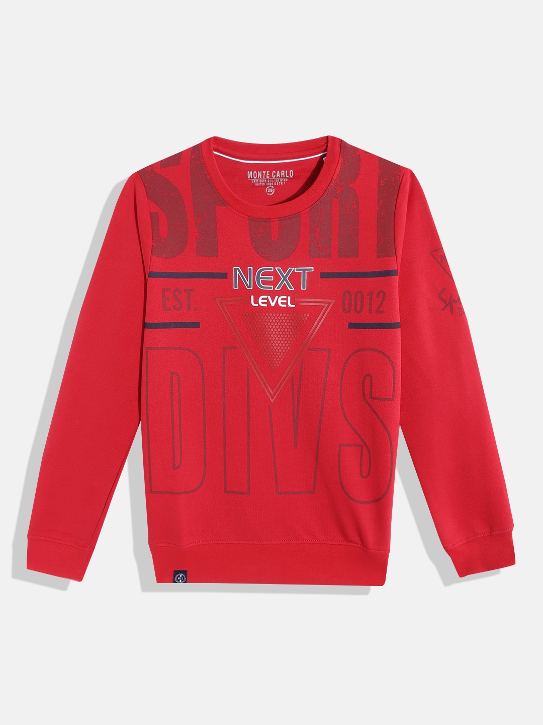 

Monte Carlo Boys Red & Navy Blue Printed Sweatshirt