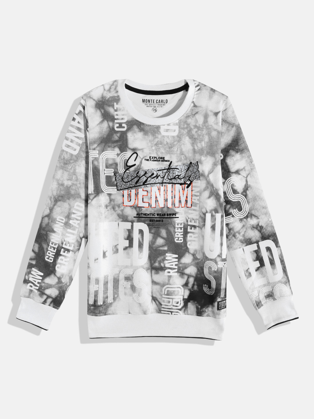 

Monte Carlo Teen Boys White Graphic Printed Sweatshirt