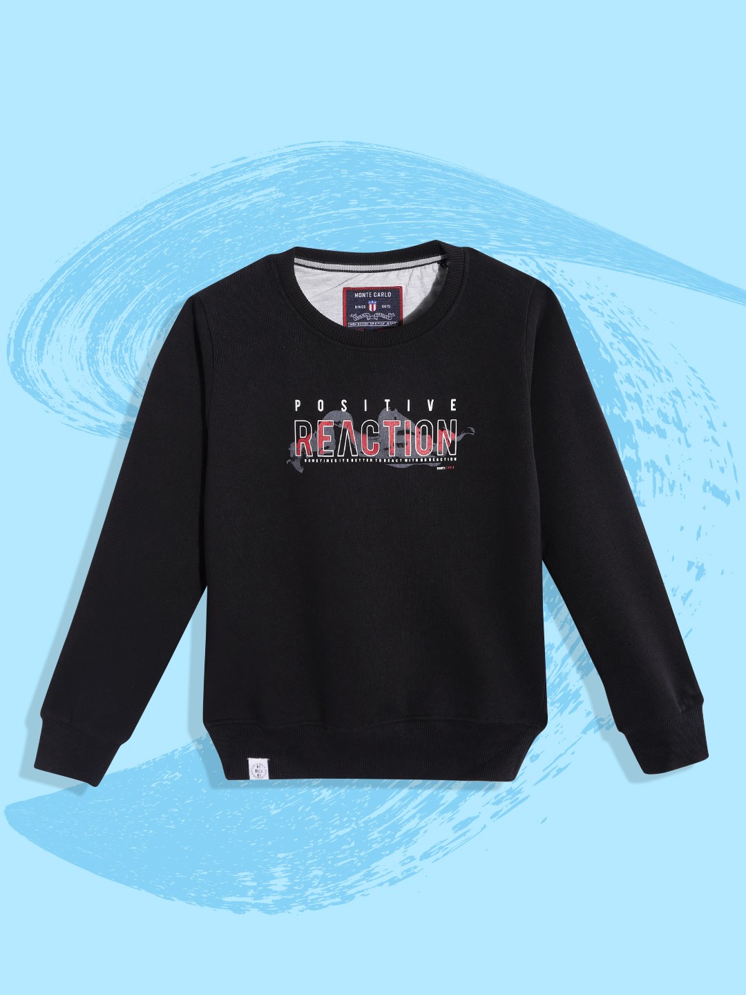 

Monte Carlo Teen Boys Black Solid Sweatshirt