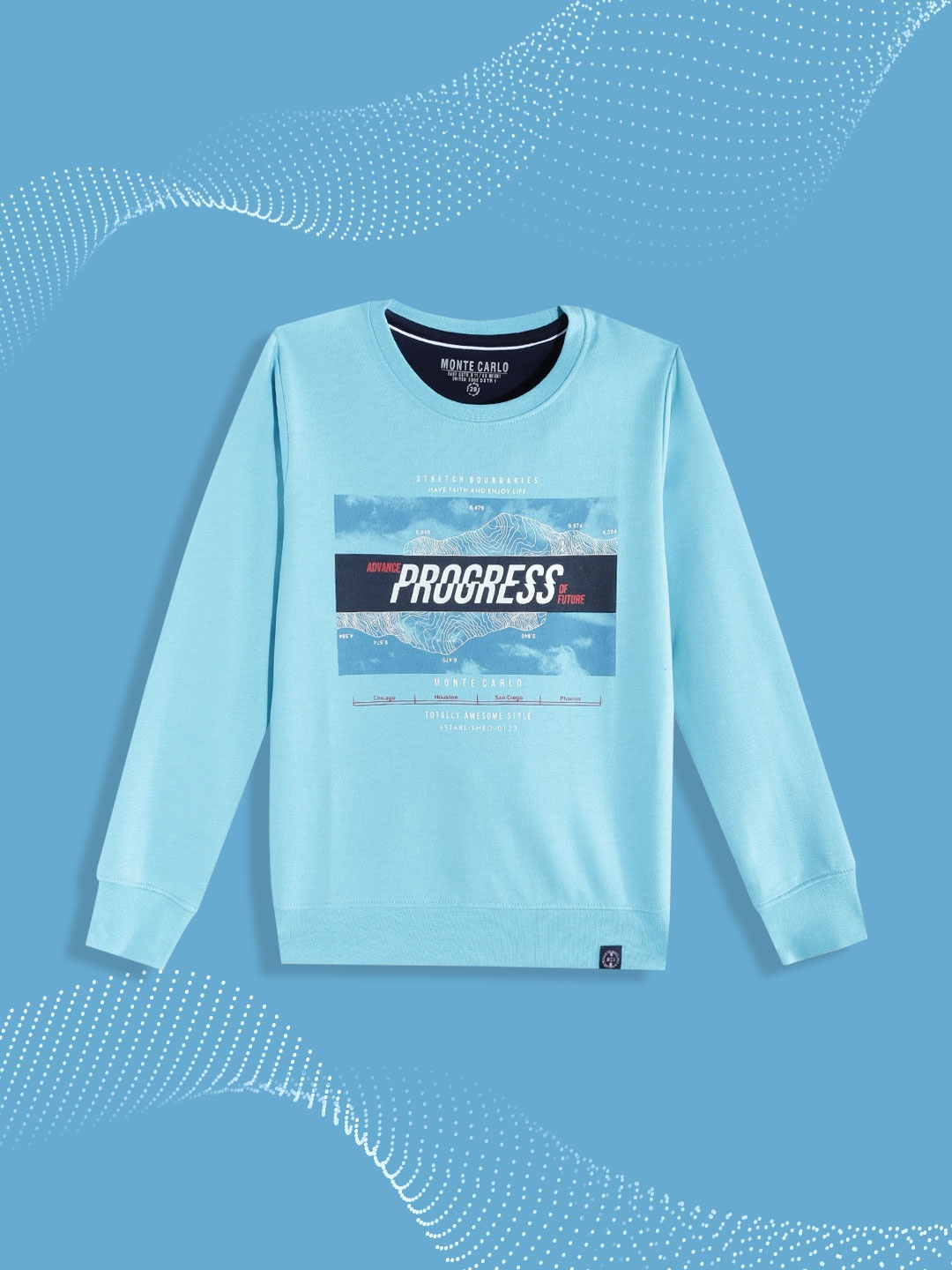 

Monte Carlo Boys Blue & White Printed Sweatshirt