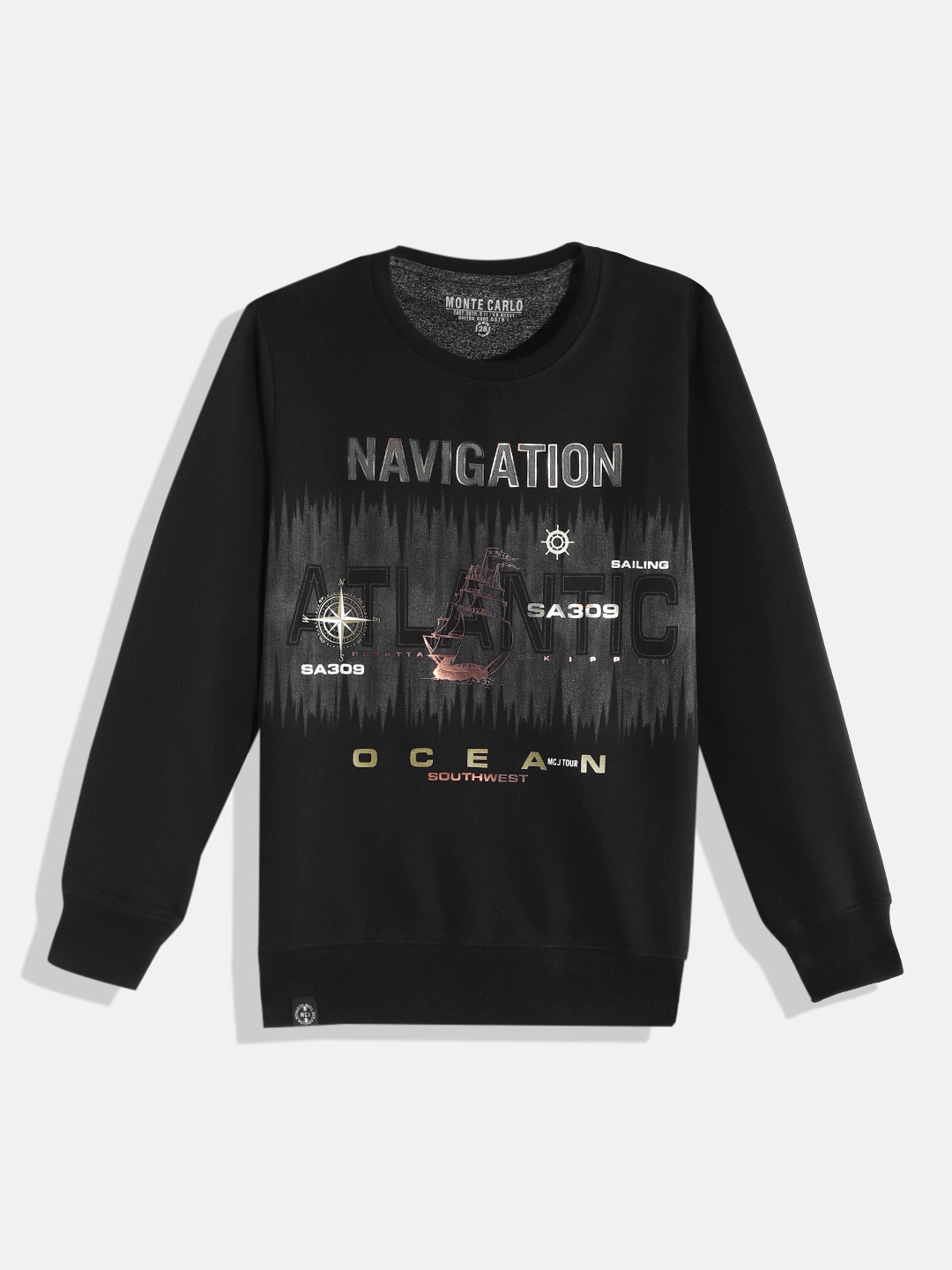 

Monte Carlo Boys Black & Grey Graphic Printed Sweatshirt