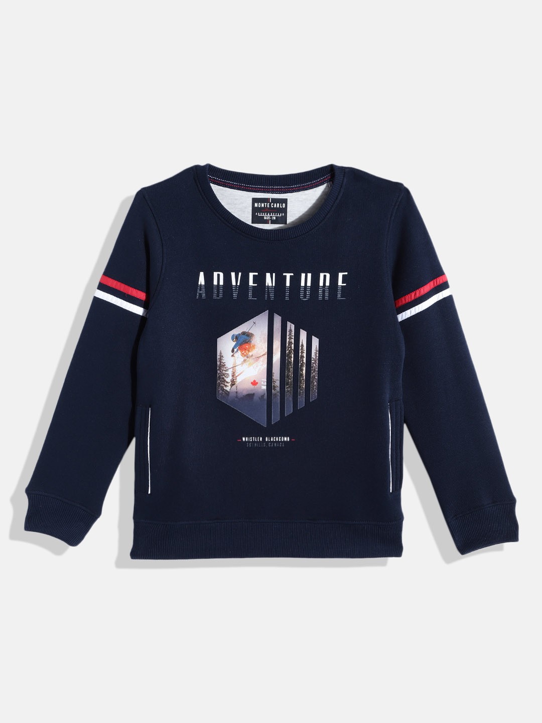 

Monte Carlo Boys Navy Blue & White Typography Printed Sweatshirt