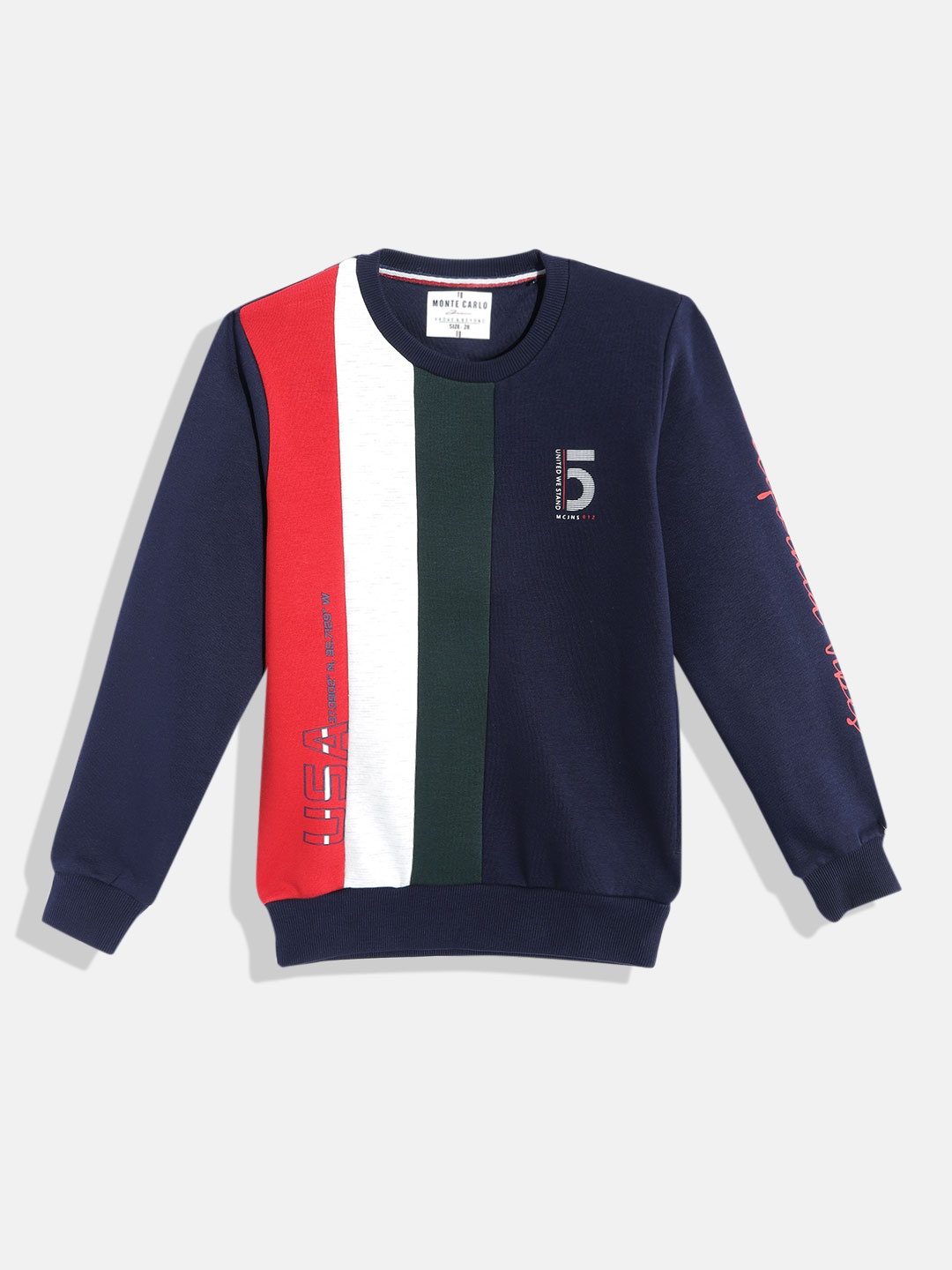 

Monte Carlo Boys Navy Blue & Red Striped Sweatshirt