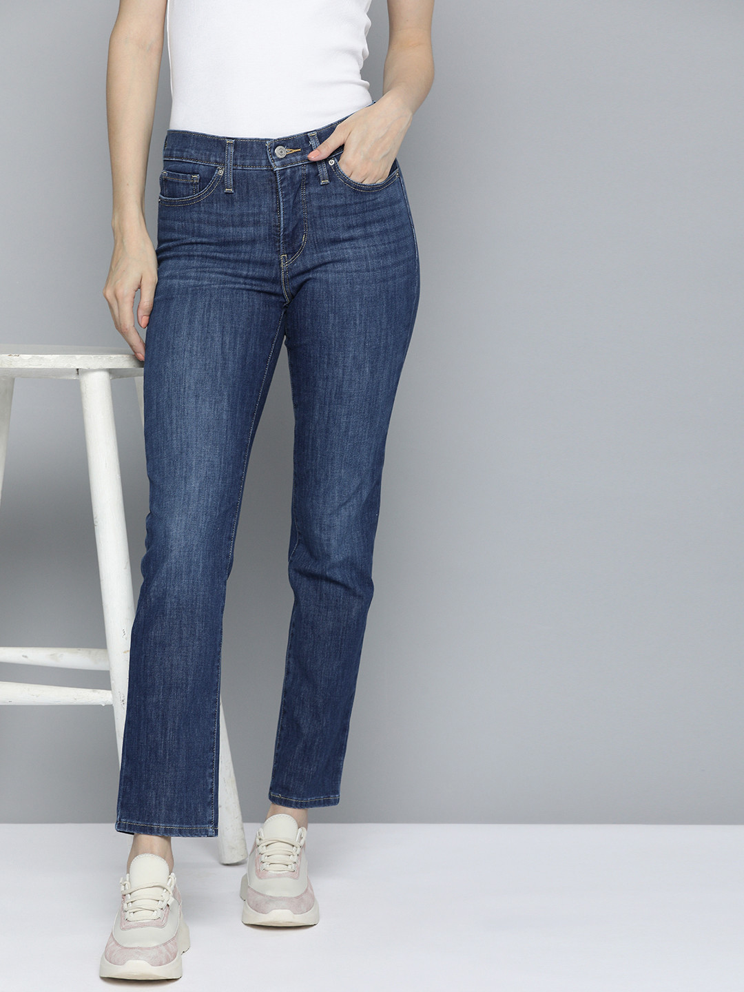 

Levis Blue 312 Slim Fit High-Rise Light Fade Jeans