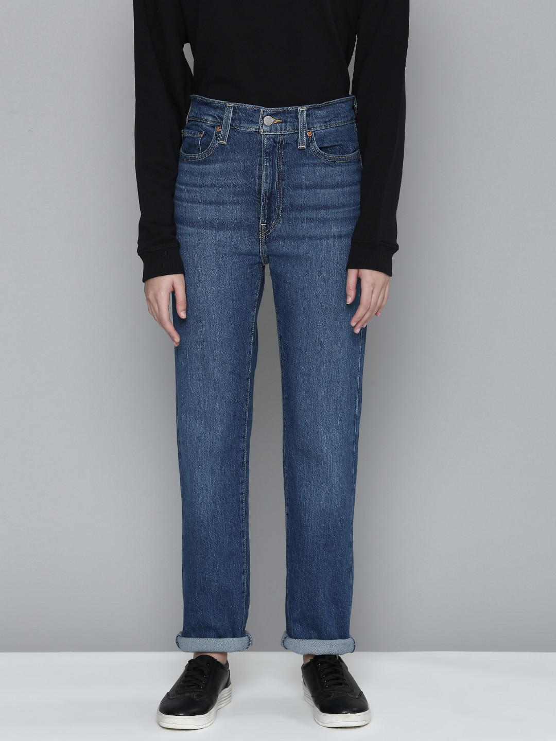 

Levis Women Blue Straight Fit High-Rise Light Fade Stretchable Casual Jeans