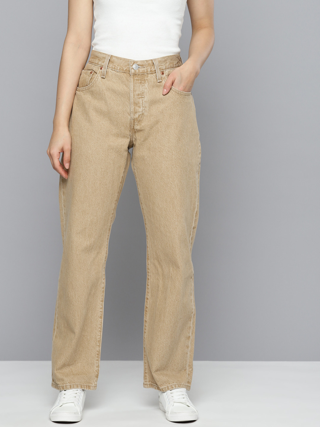 

Levis Women 501 Jeans, Beige