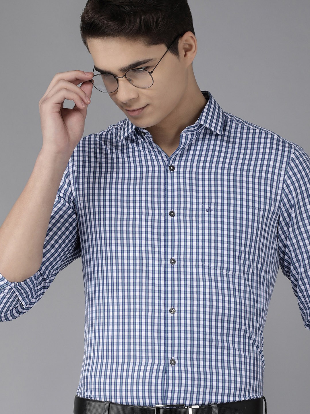 

Arrow Men Blue & White Manhattan Slim Fit Tartan Checked Formal Shirt