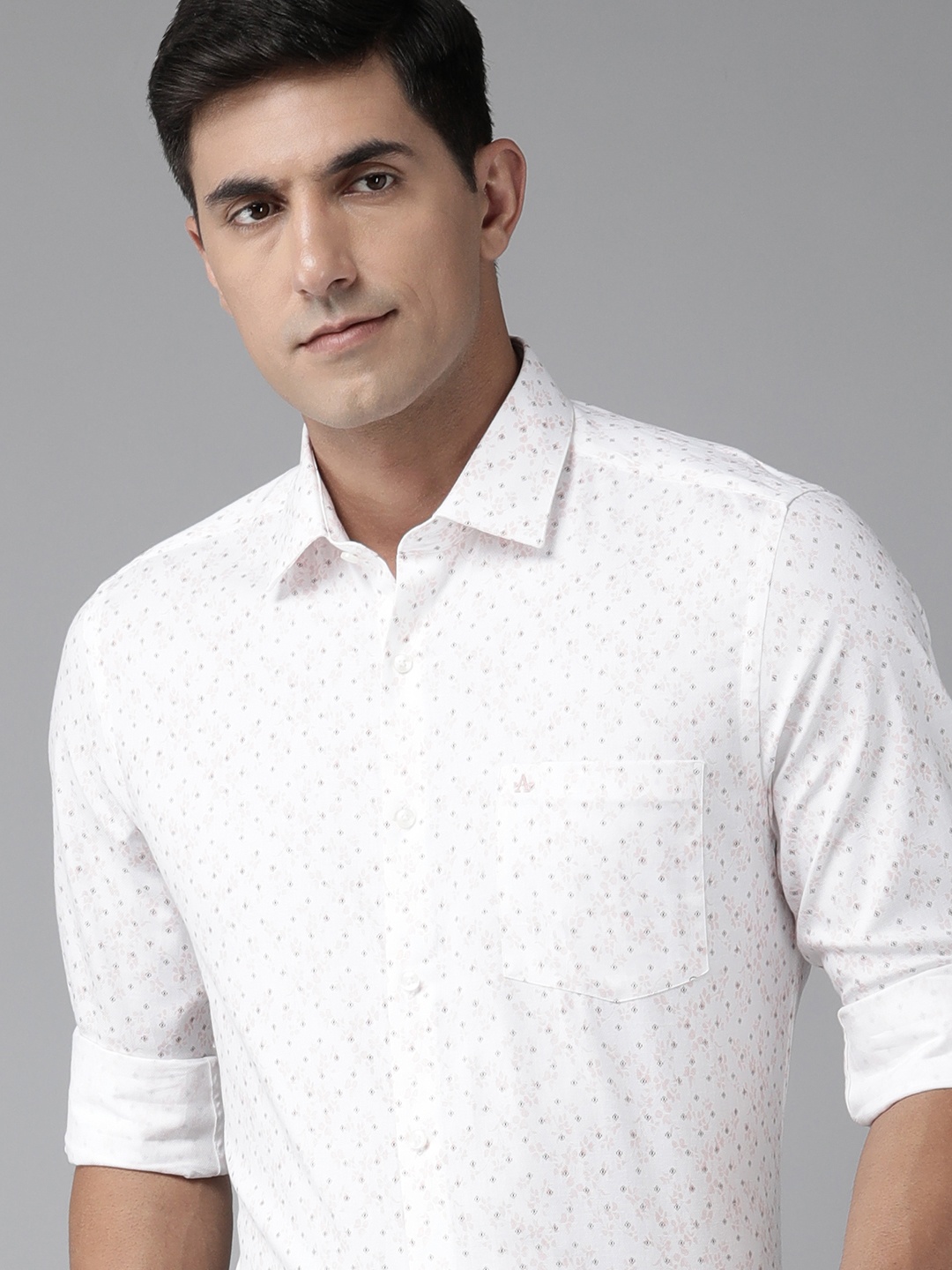 

Arrow Men Pure Cotton Manhattan Slim Fit Textured Formal Shirt, White