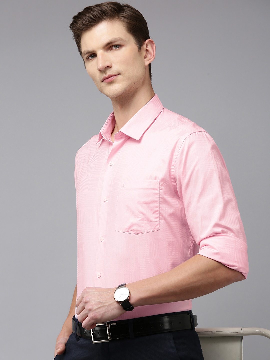 

Arrow Pure Cotton Original Slim Fit Checked Formal Shirt, Pink