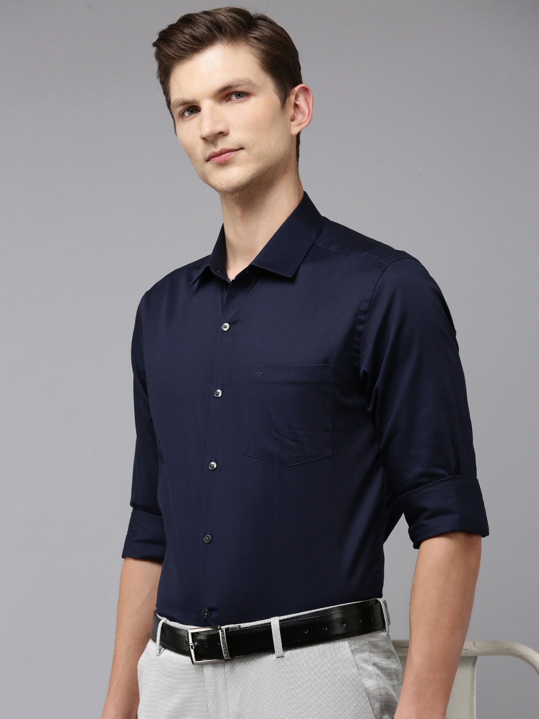 

Arrow Pure Cotton Original Slim Fit Formal Shirt, Navy blue