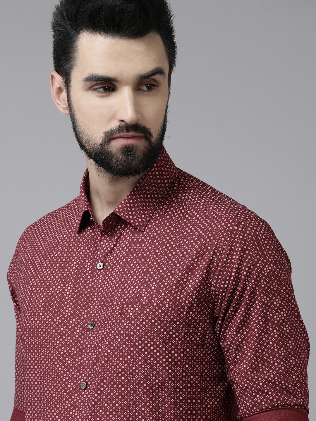 

Arrow Men Maroon Original Slim Fit Printed Pure Cotton Casual Shirt