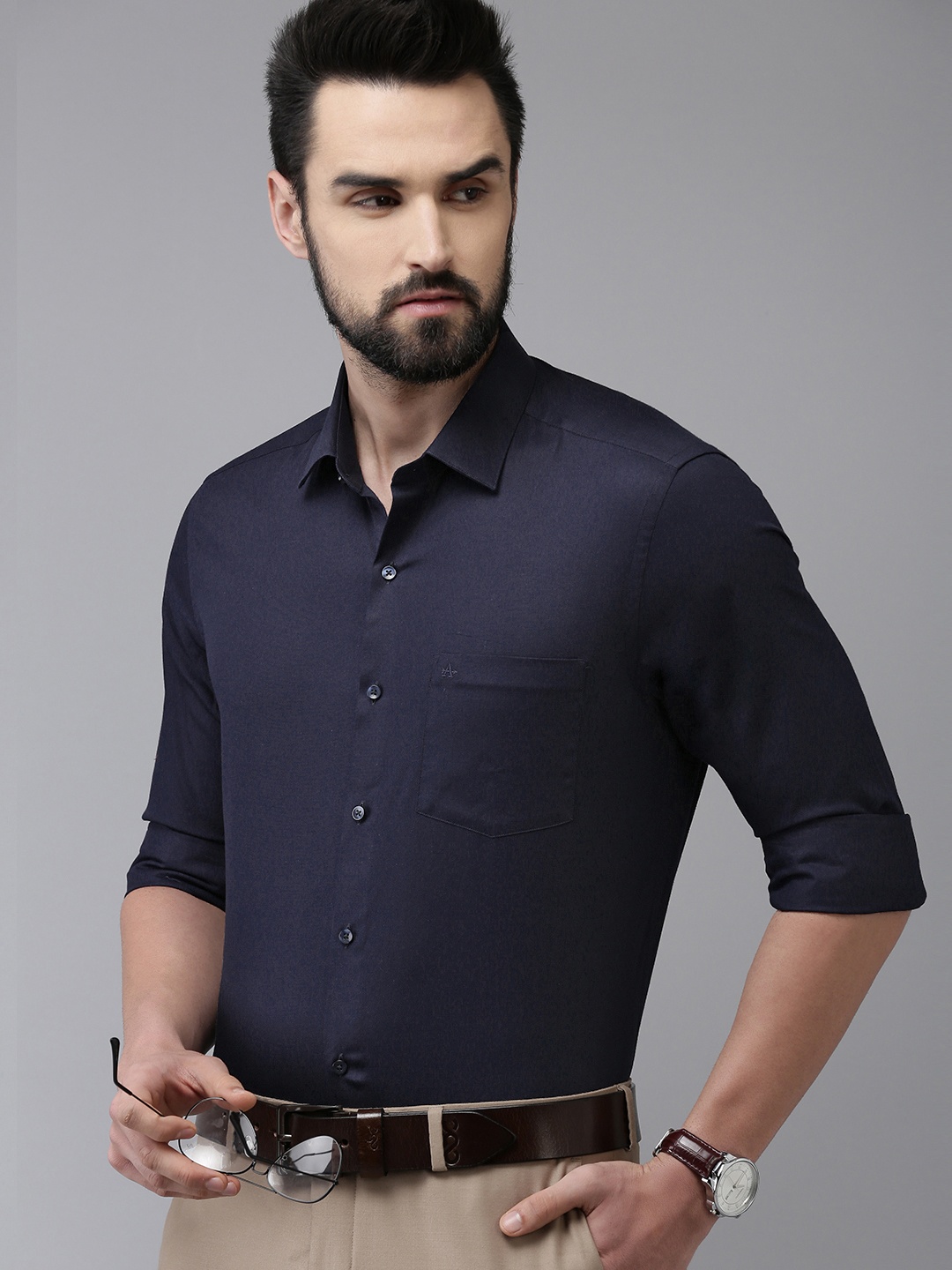 

Arrow Men Navy Blue Original Slim Fit Pure Cotton Formal Shirt