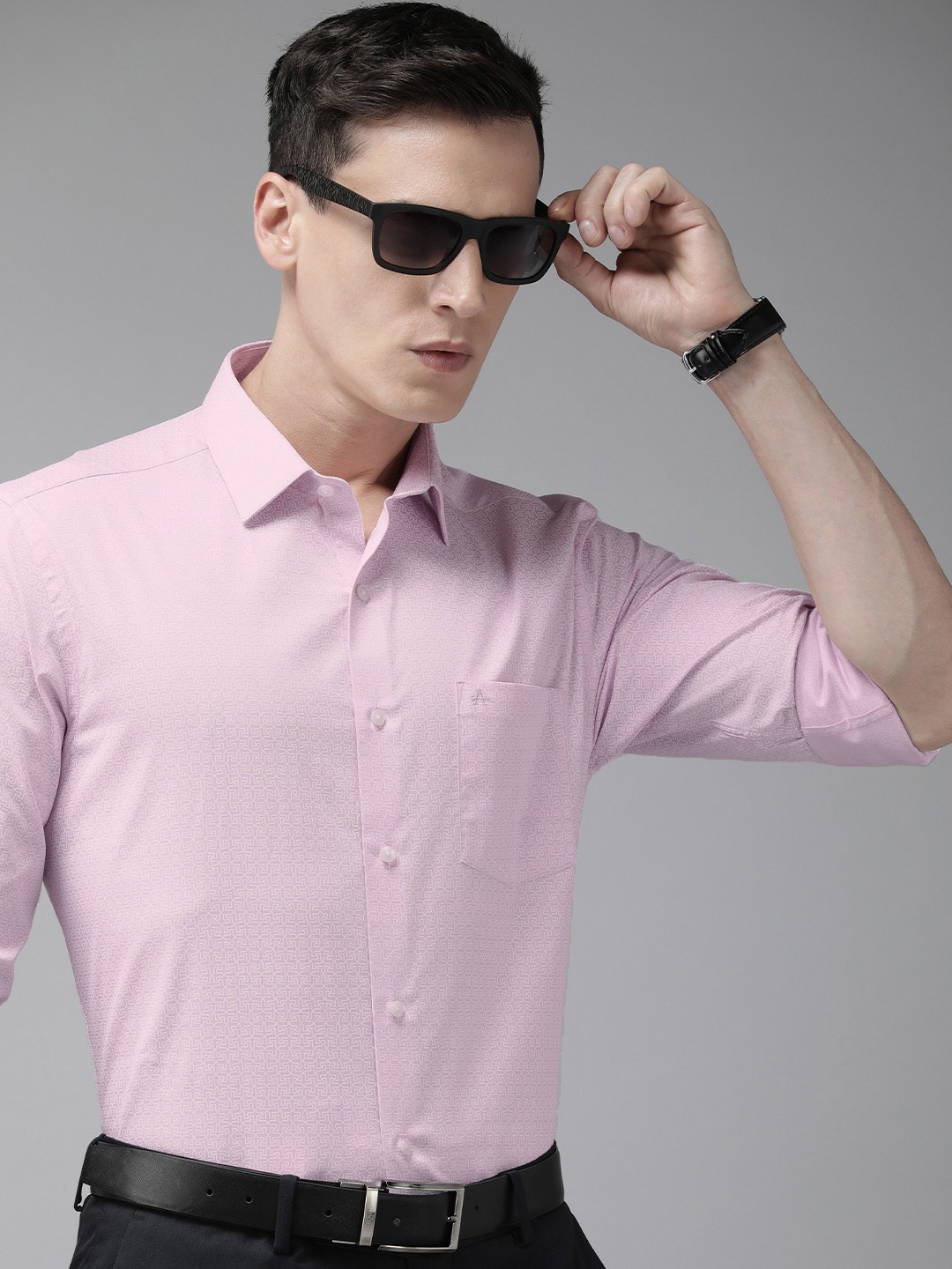 

Arrow Men Pink Manhattan Slim Fit Printed Formal Shirt