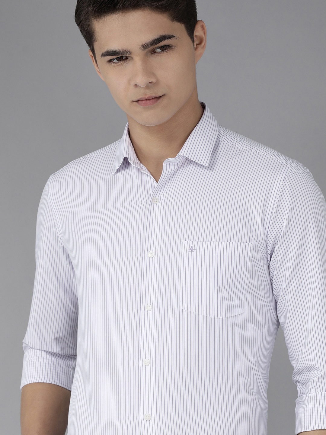 

Arrow Men Purple Striped Original Slim Fit Formal Shirt
