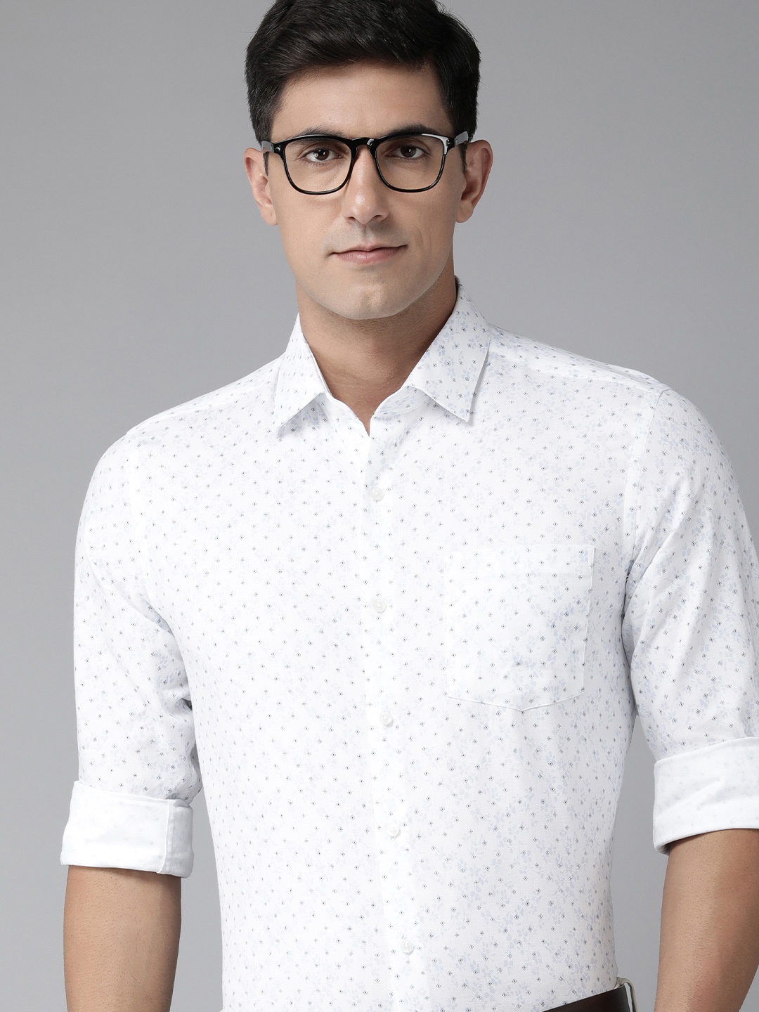 

Arrow Men Pure Cotton Manhattan Slim Fit Textured Formal Shirt, White