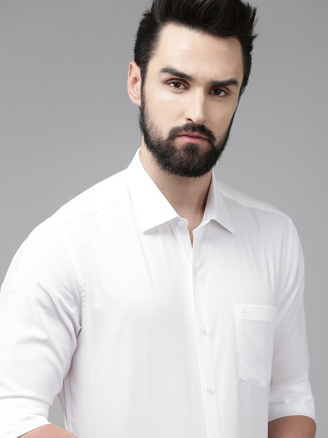 

Arrow Men White Manhattan Slim Fit Solid Opaque Pure Cotton Formal Shirt