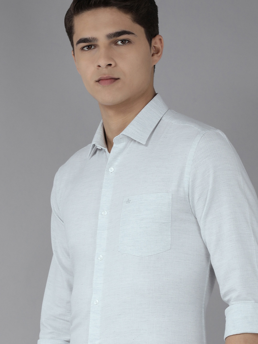 

Arrow Men Grey Solid Pure Cotton Original Slim Fit Casual Shirt