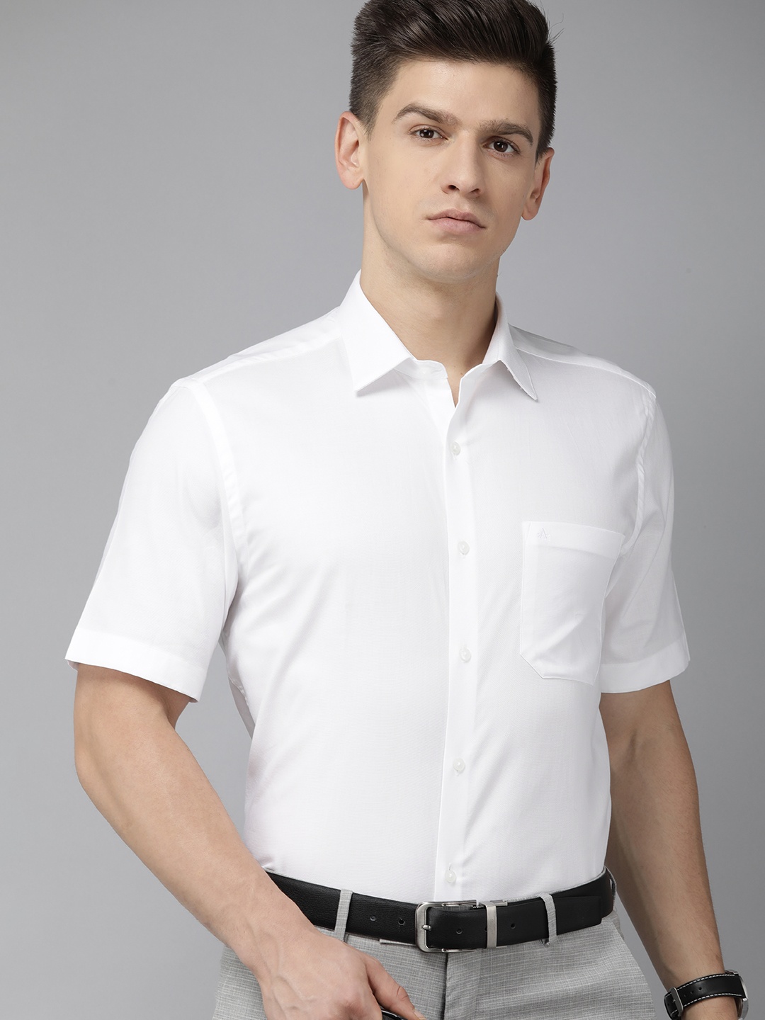 

Arrow Men White Self-Design Classic Fit Pure Cotton Formal Shirt