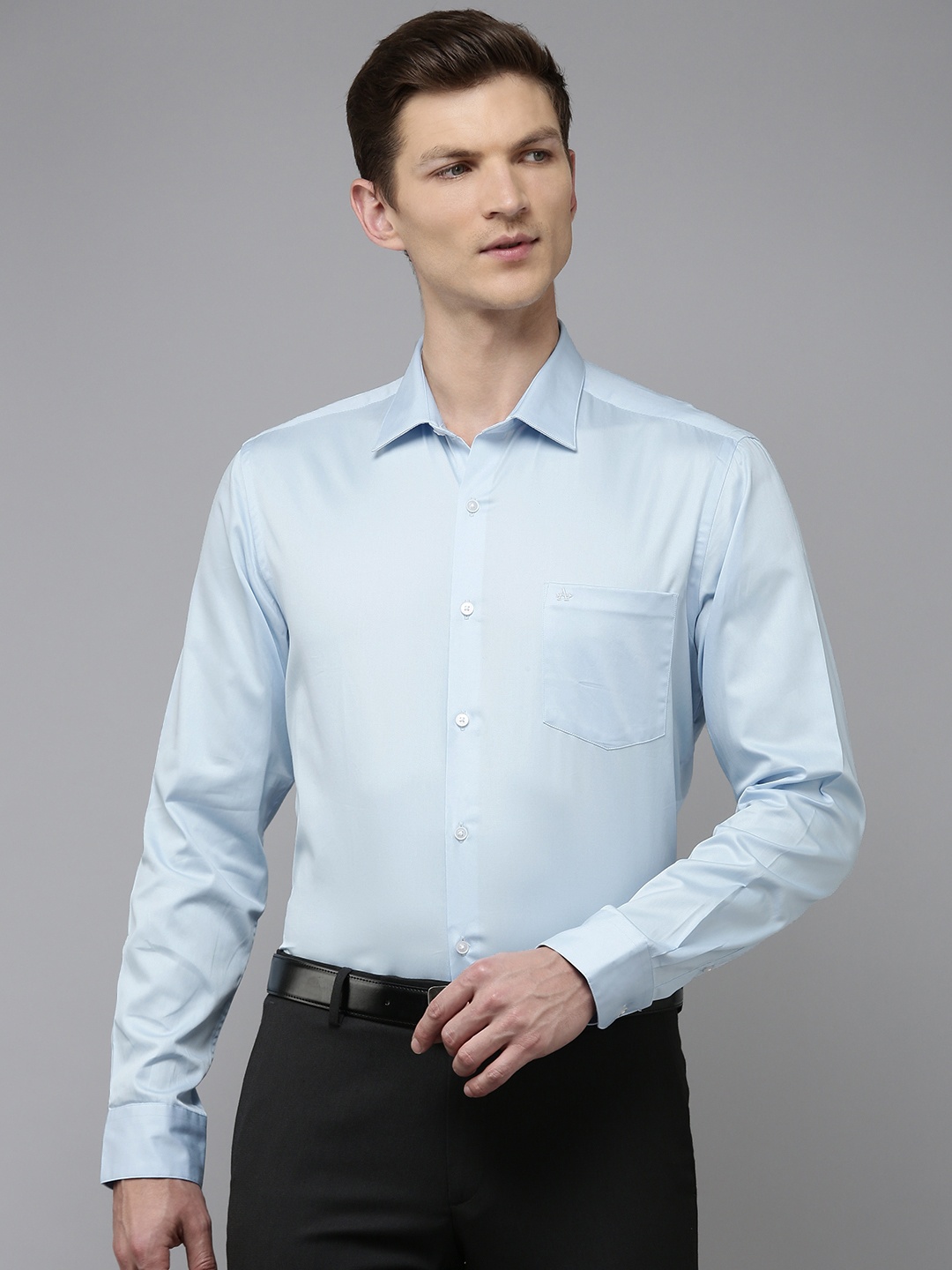 

Arrow Pure Cotton Manhattan Slim Fit Opaque Formal Shirt, Blue