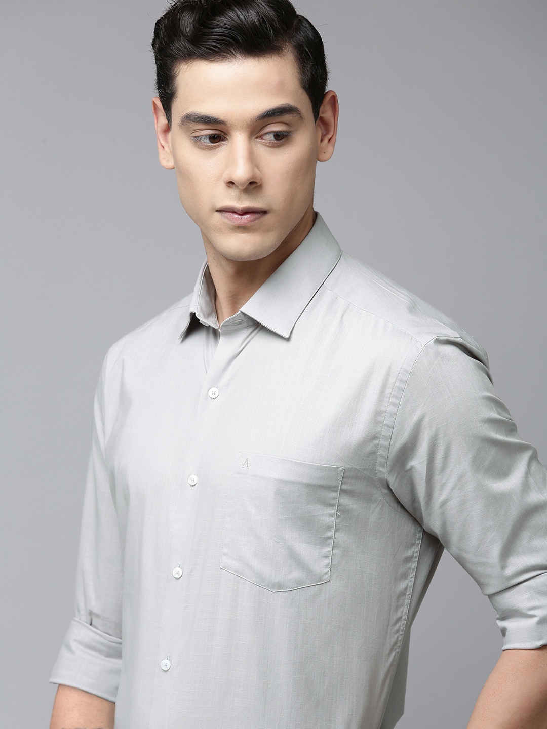 

Arrow Men Grey Solid Original Slim Fit Pure Cotton Formal Shirt