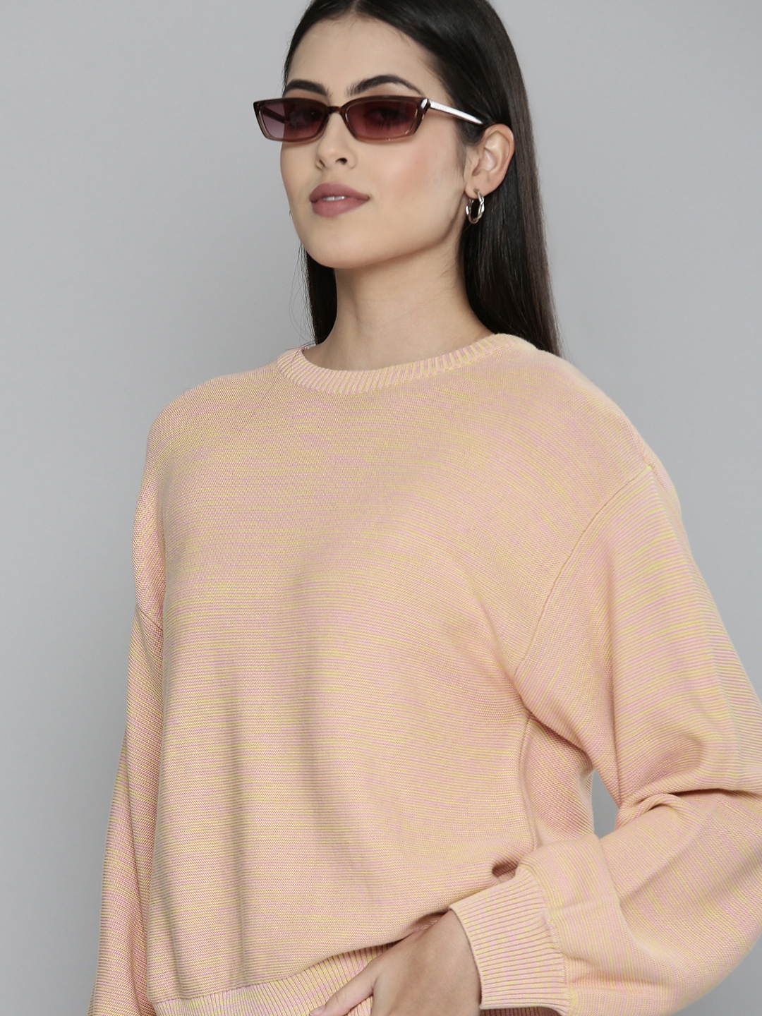 

Levi's Women Round Neck Pure Cotton Sweatshirt, Beige