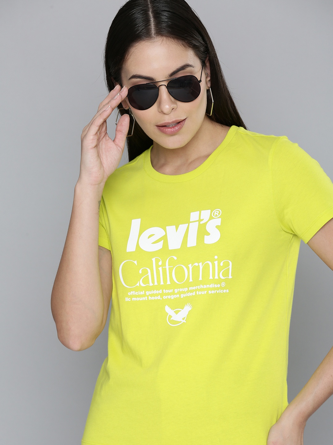 

Levis Women Yellow Brand Logo Printed Pure Cotton T-shirt