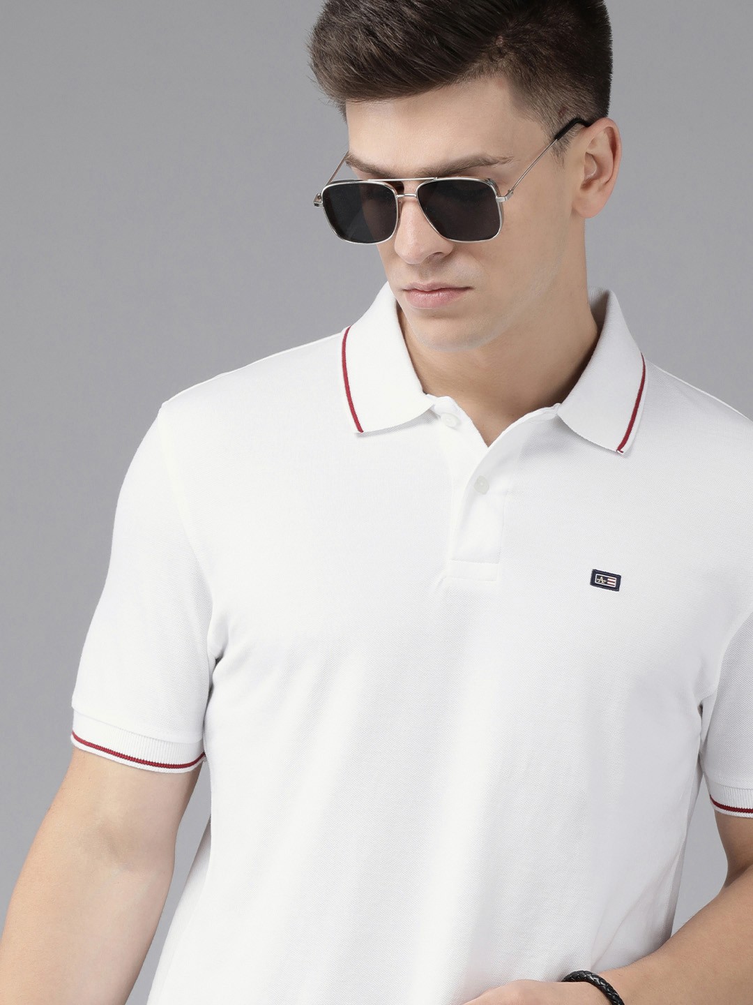 

Arrow Men White Polo Collar Pure Cotton T-shirt