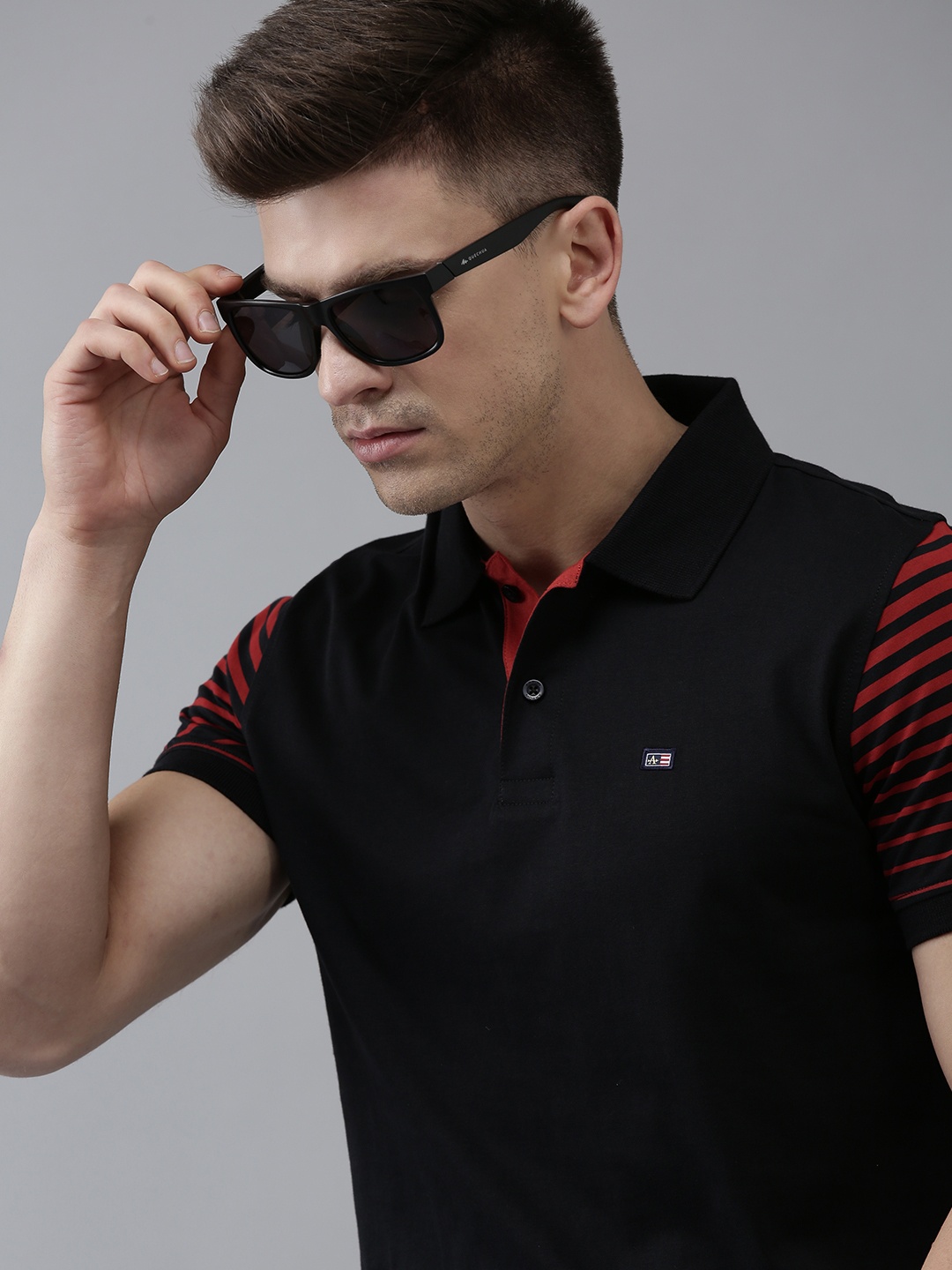 

Arrow Men Black Pure Cotton Polo Collar T-shirt