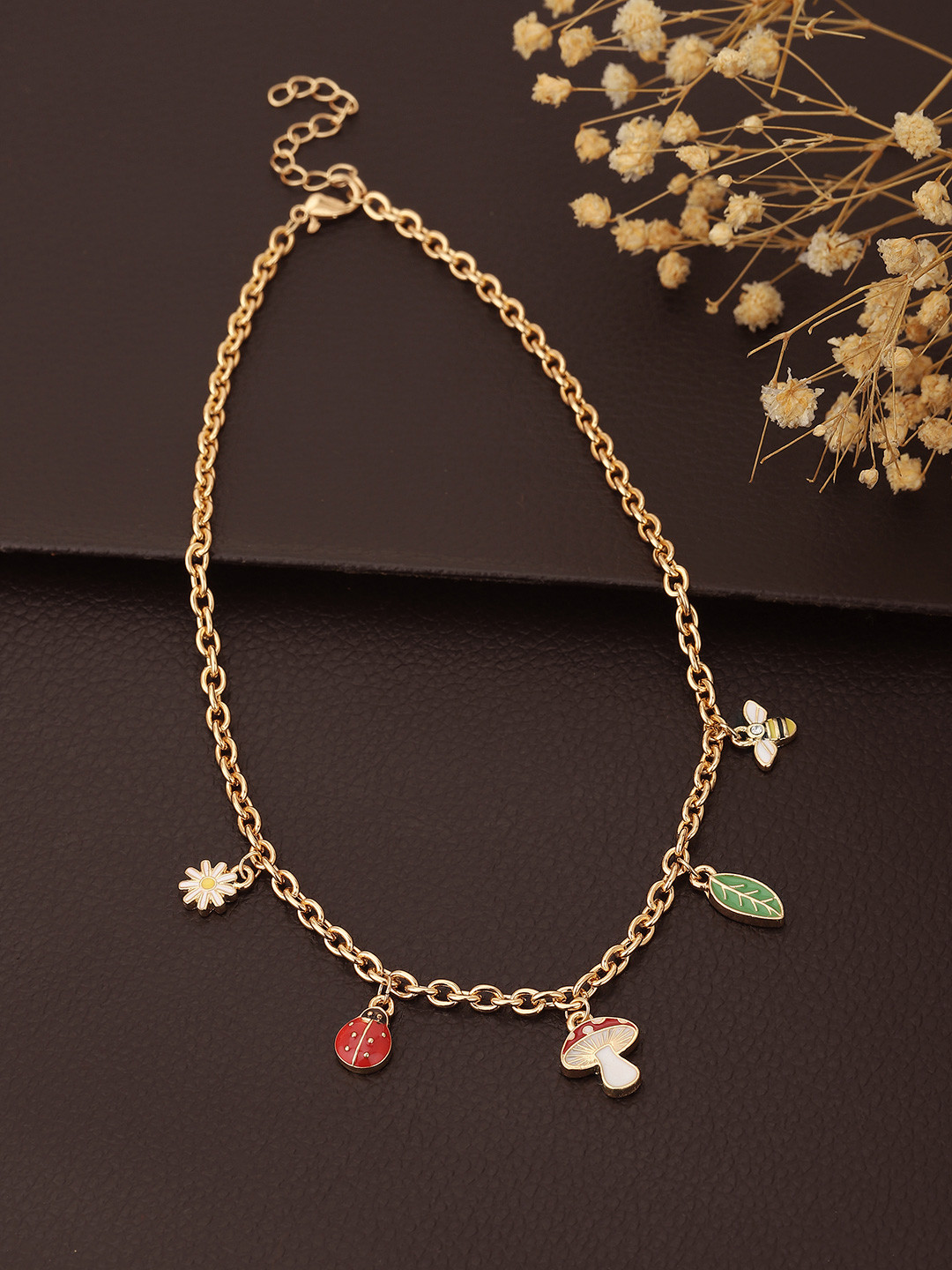 

Carlton London Girls Multicoloured Gold-Plated Enamelled Necklace, Multi