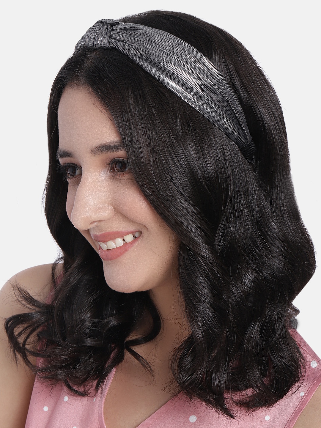 

DressBerry Women Textured Shimmer Hairband, Silver