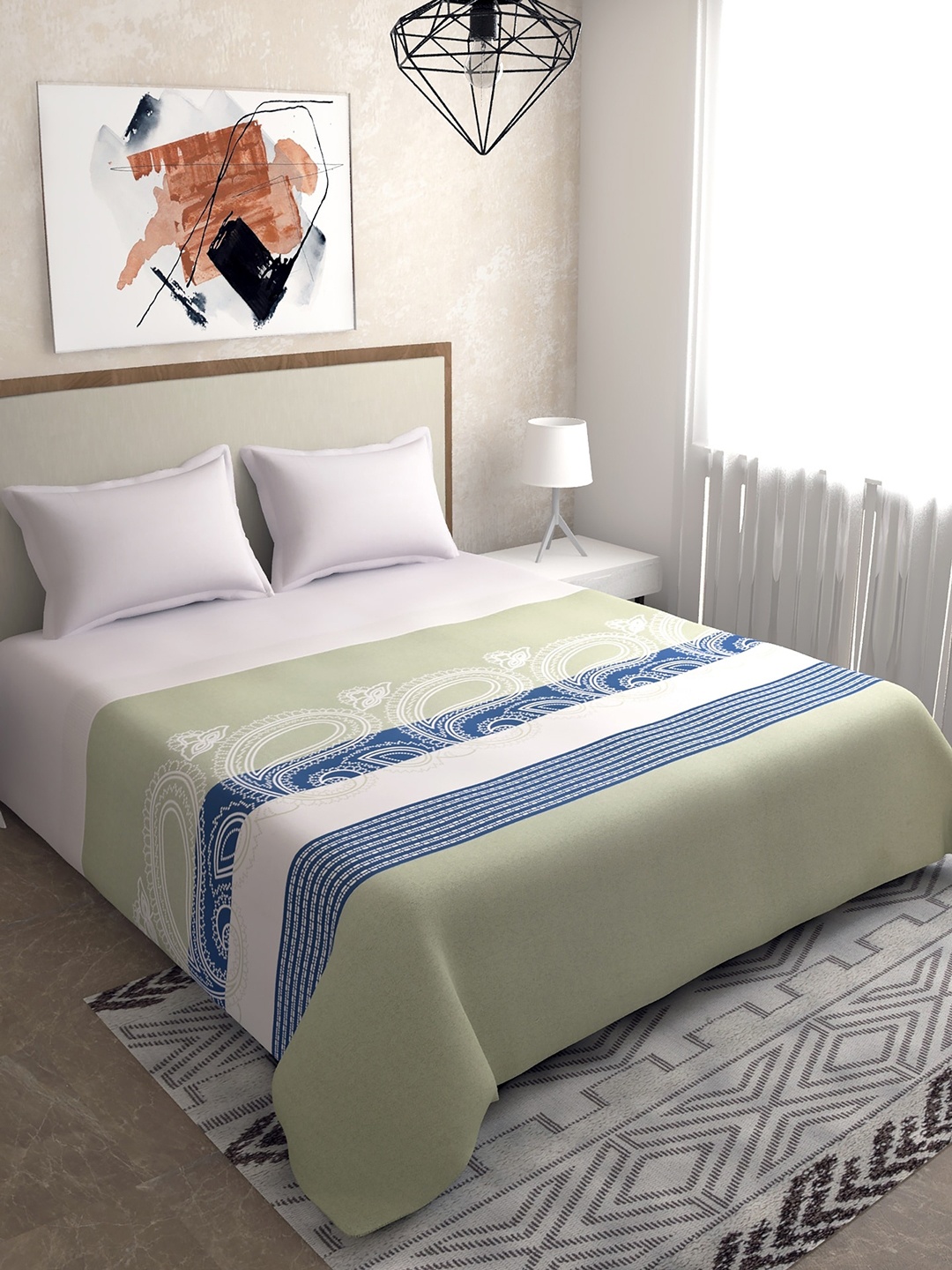 

Salona Bichona Unisex Green Bedsheets