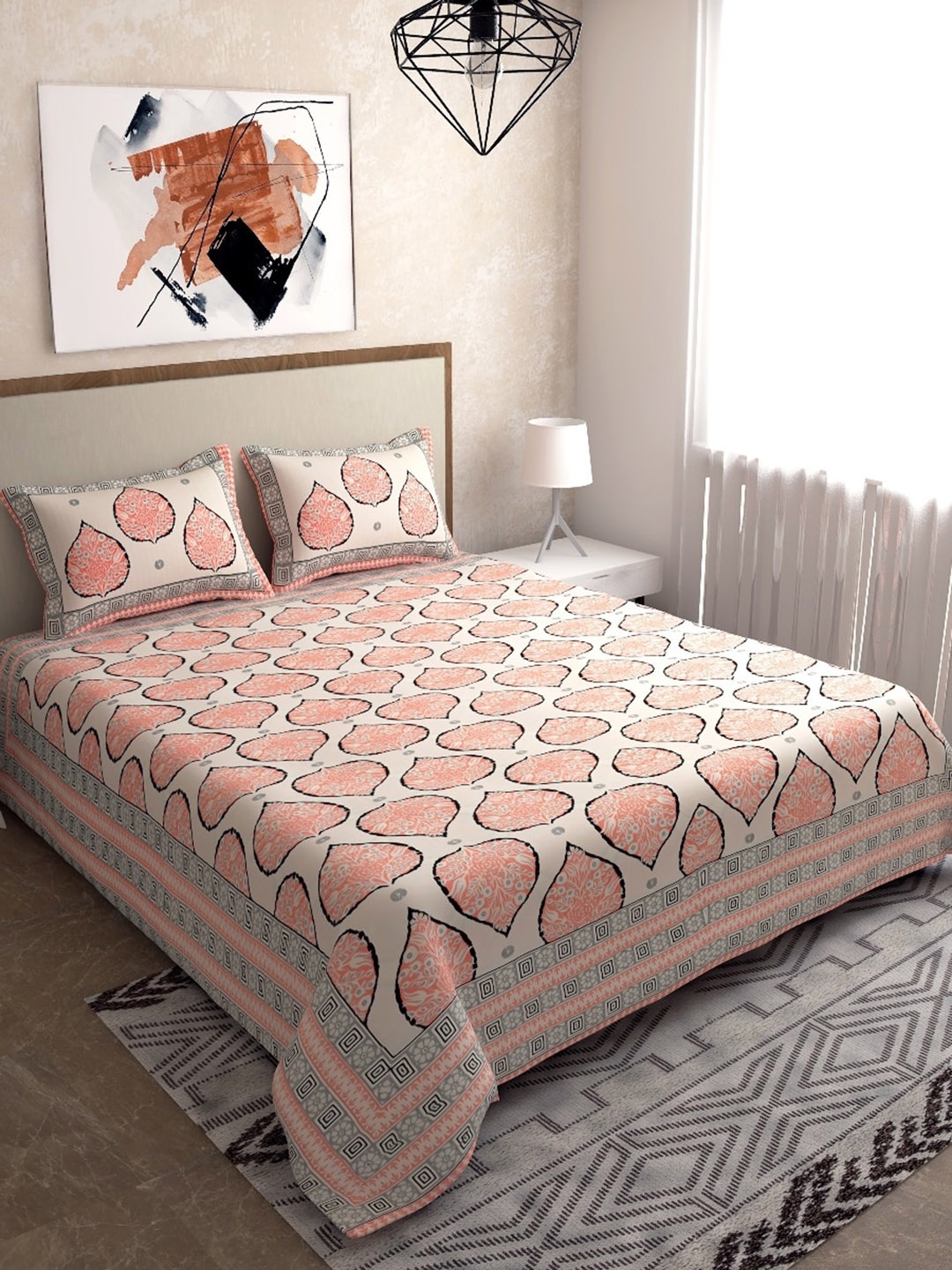 

Salona Bichona Unisex Orange Bedsheets