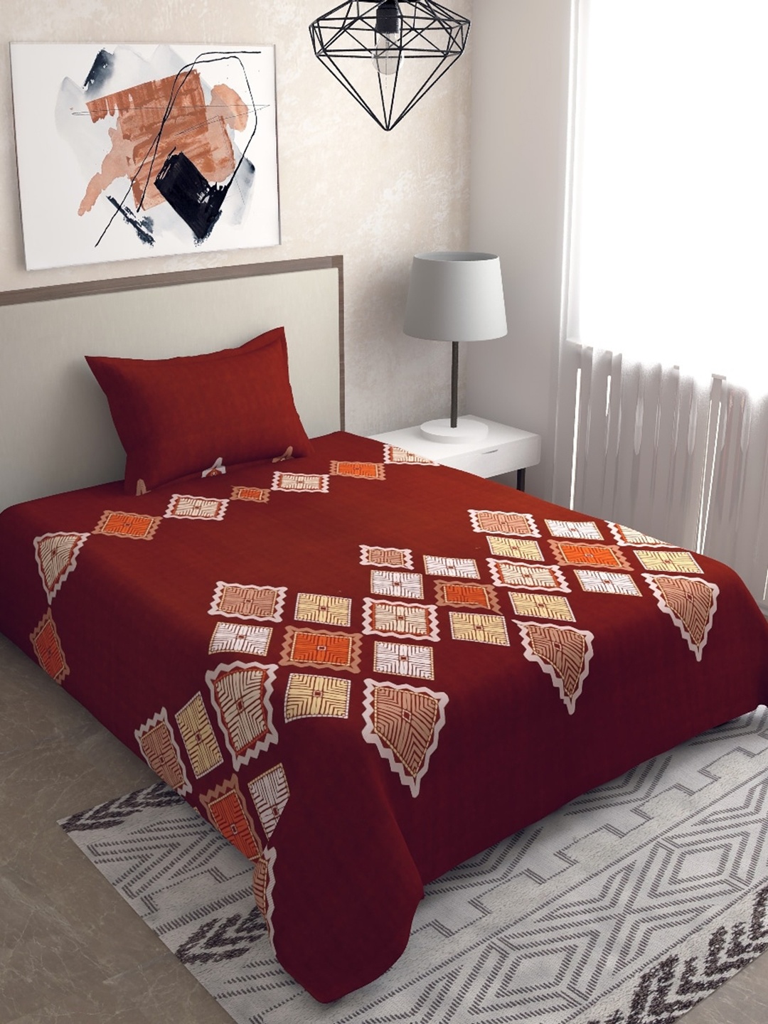

Salona Bichona Unisex Red Bedsheets