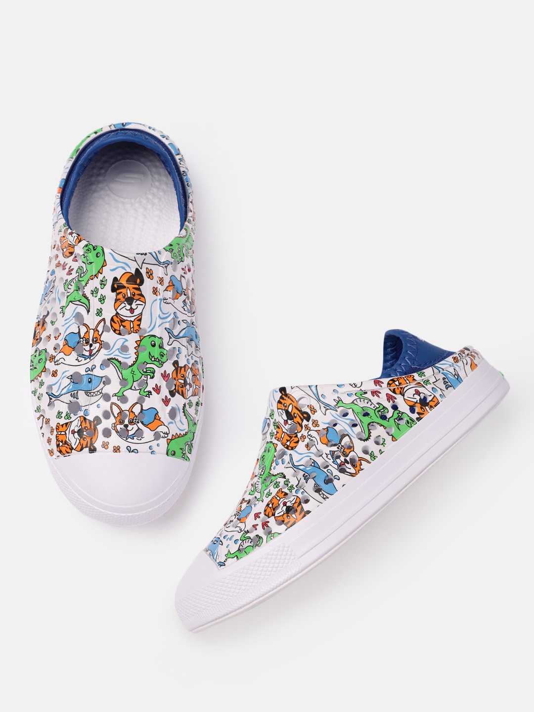 

Skechers Boys White Printed GUZMAN STEPS - CLAWS & PAWS Slip-On Sneakers