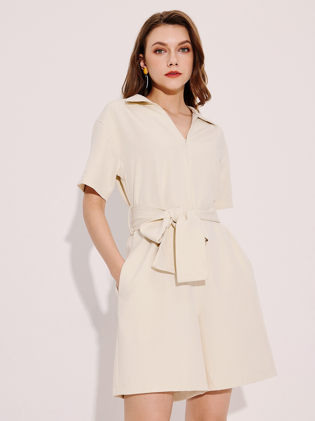 

URBANIC Peach-Coloured Jumpsuit