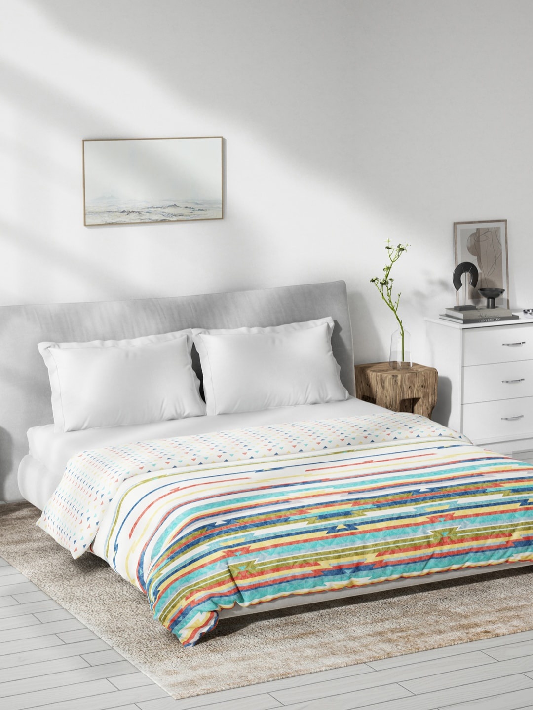 

DDecor White & Red Striped Mild Winter 150 GSM Double Bed Dohar