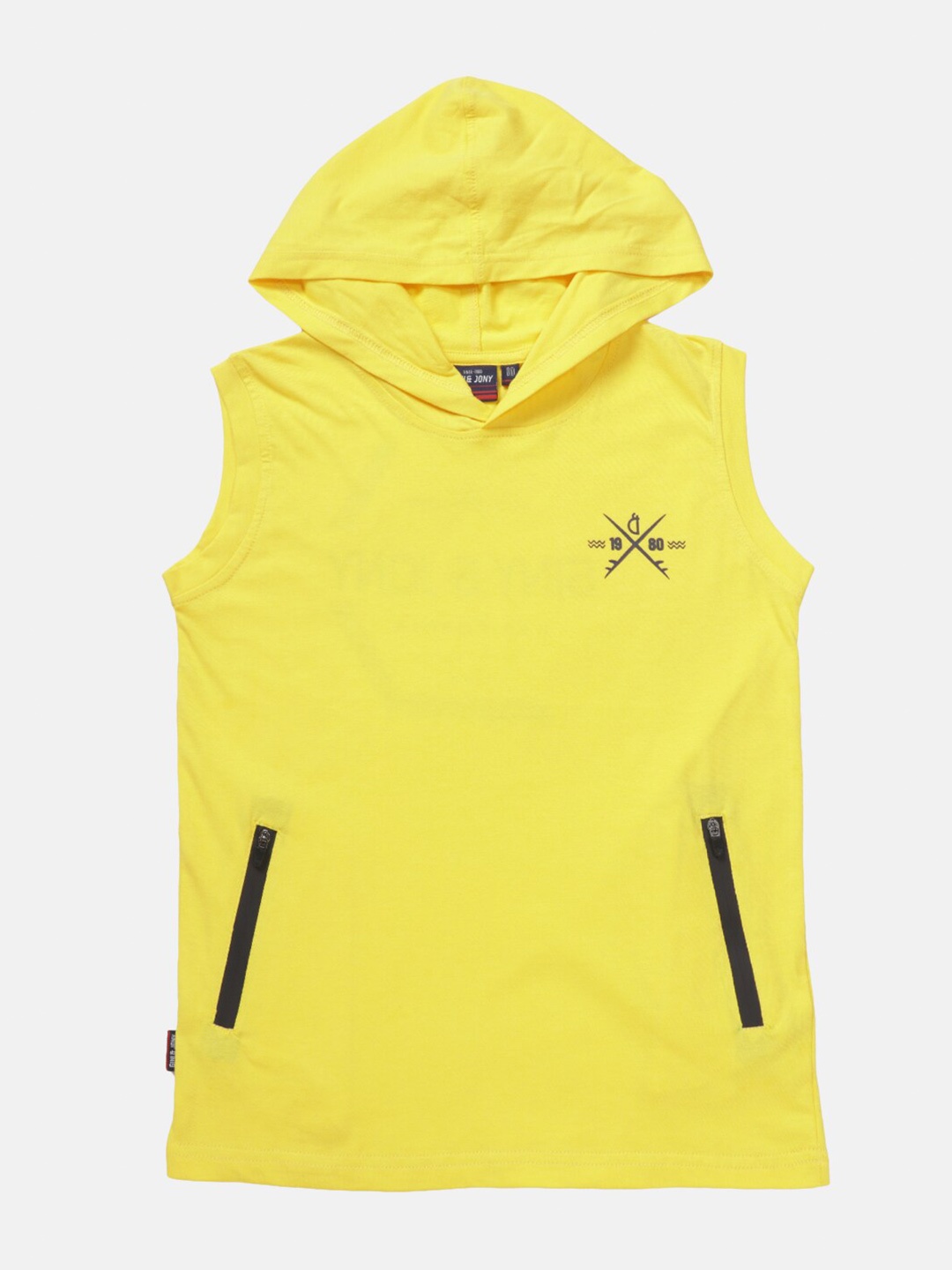 

Gini and Jony Boys Yellow & Black Typography Printed T-shirt