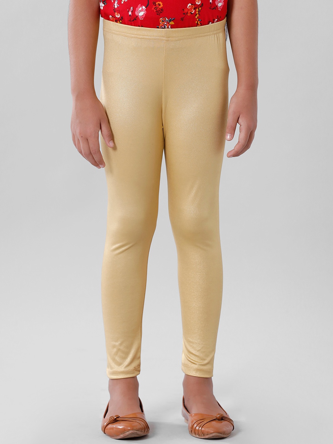 

De Moza Girls Gold-Toned Solid Leggings