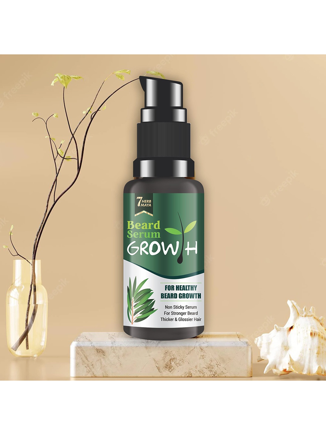 

7Herbmaya Men Growth Beard Serum for Healthy Beard Growth - 100 ml, Green