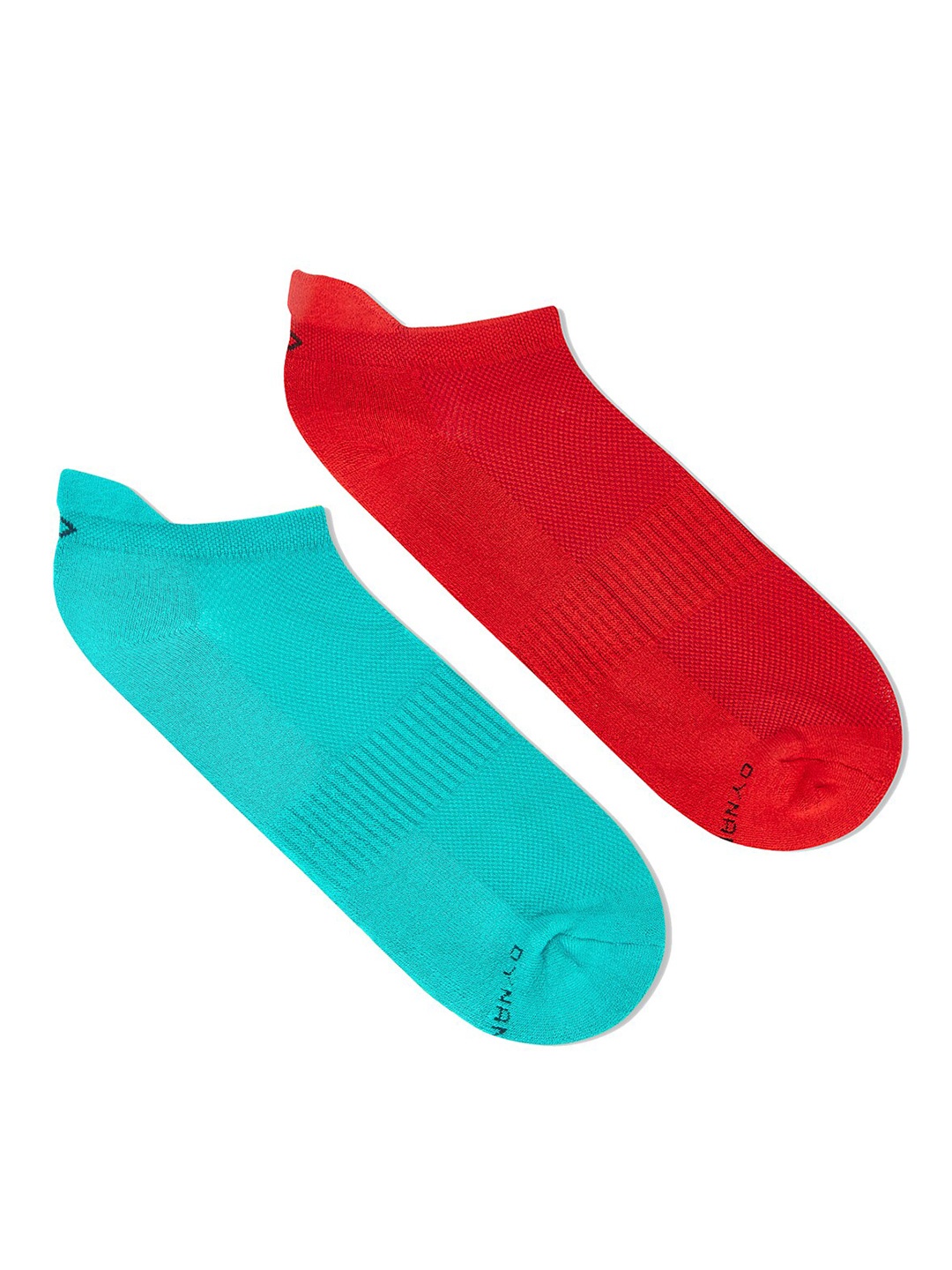 

Dynamocks Men Pack of 2 Turquoise Blue & Red Bamboo Ankle Length Socks