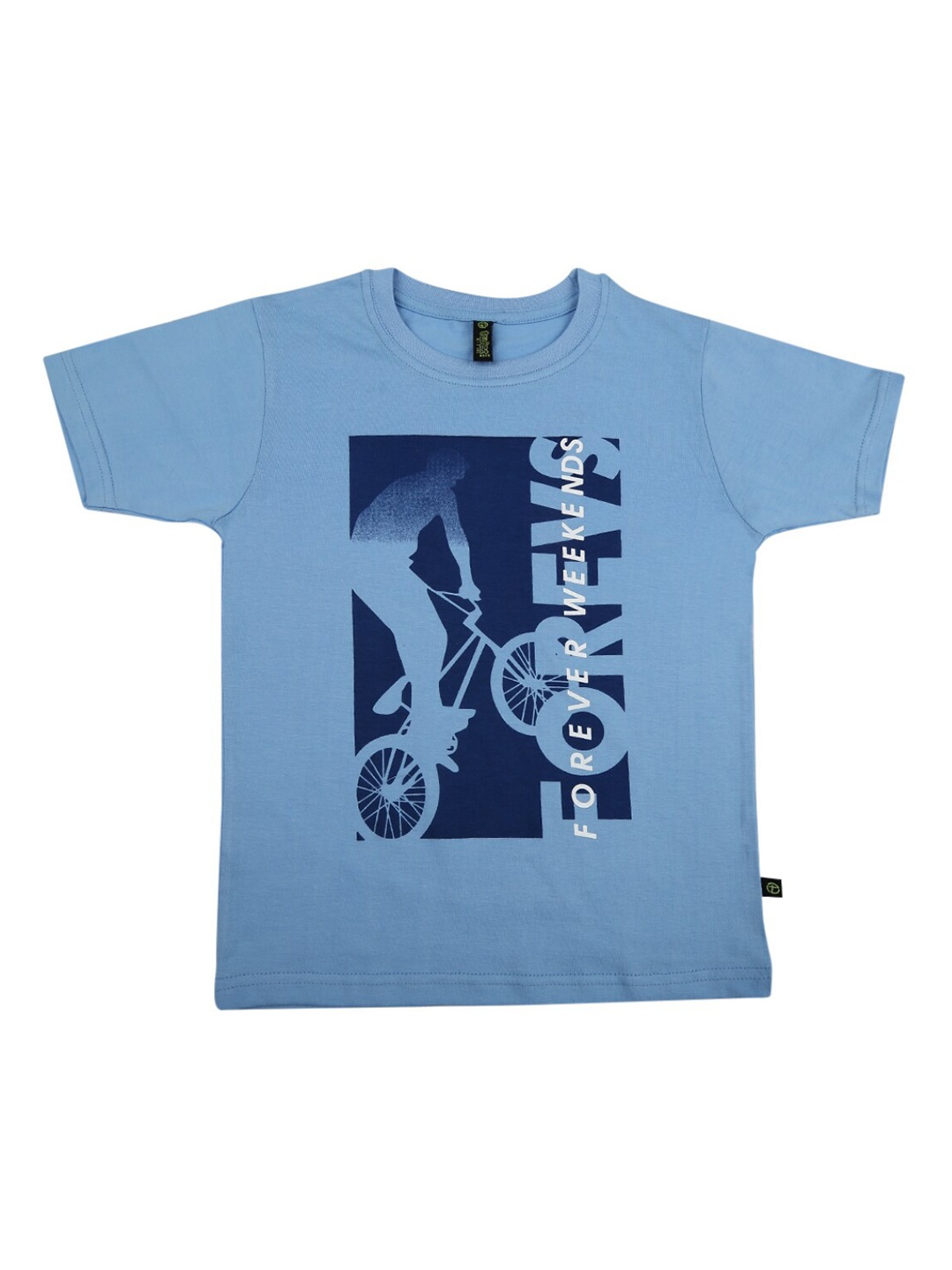 

V-Mart Boys Blue & Navy Blue Printed Regular Fit T-shirt