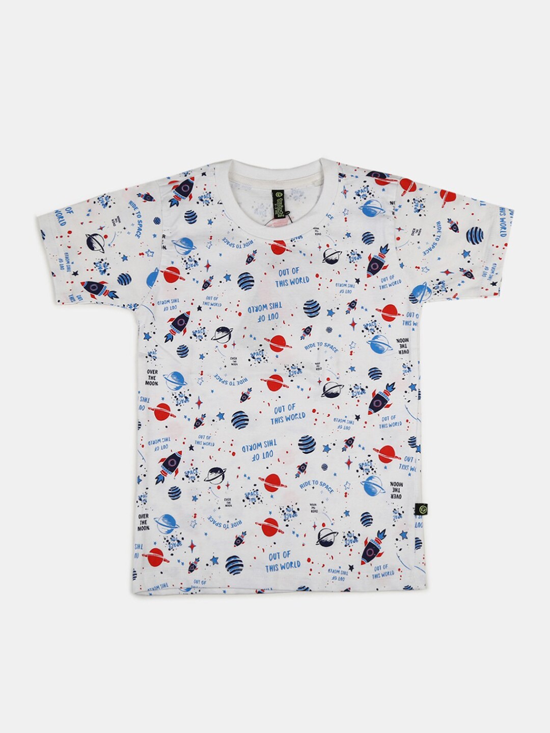 

V-Mart Boys White & Red Printed T-shirt