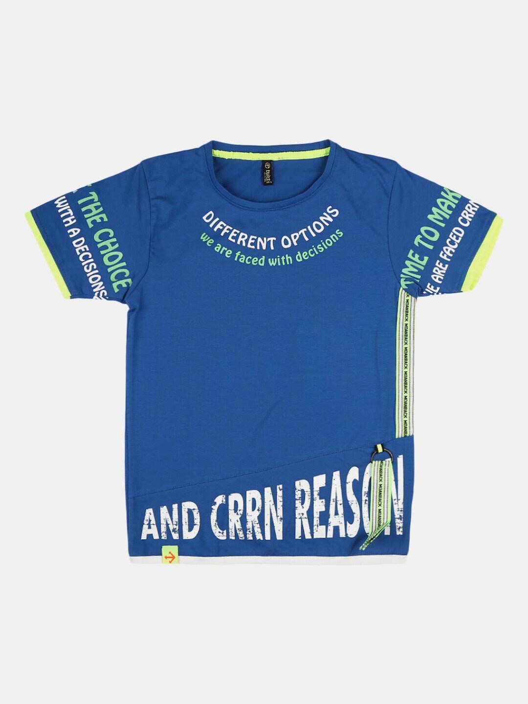 

V-Mart Boys Blue Typography Printed T-shirt