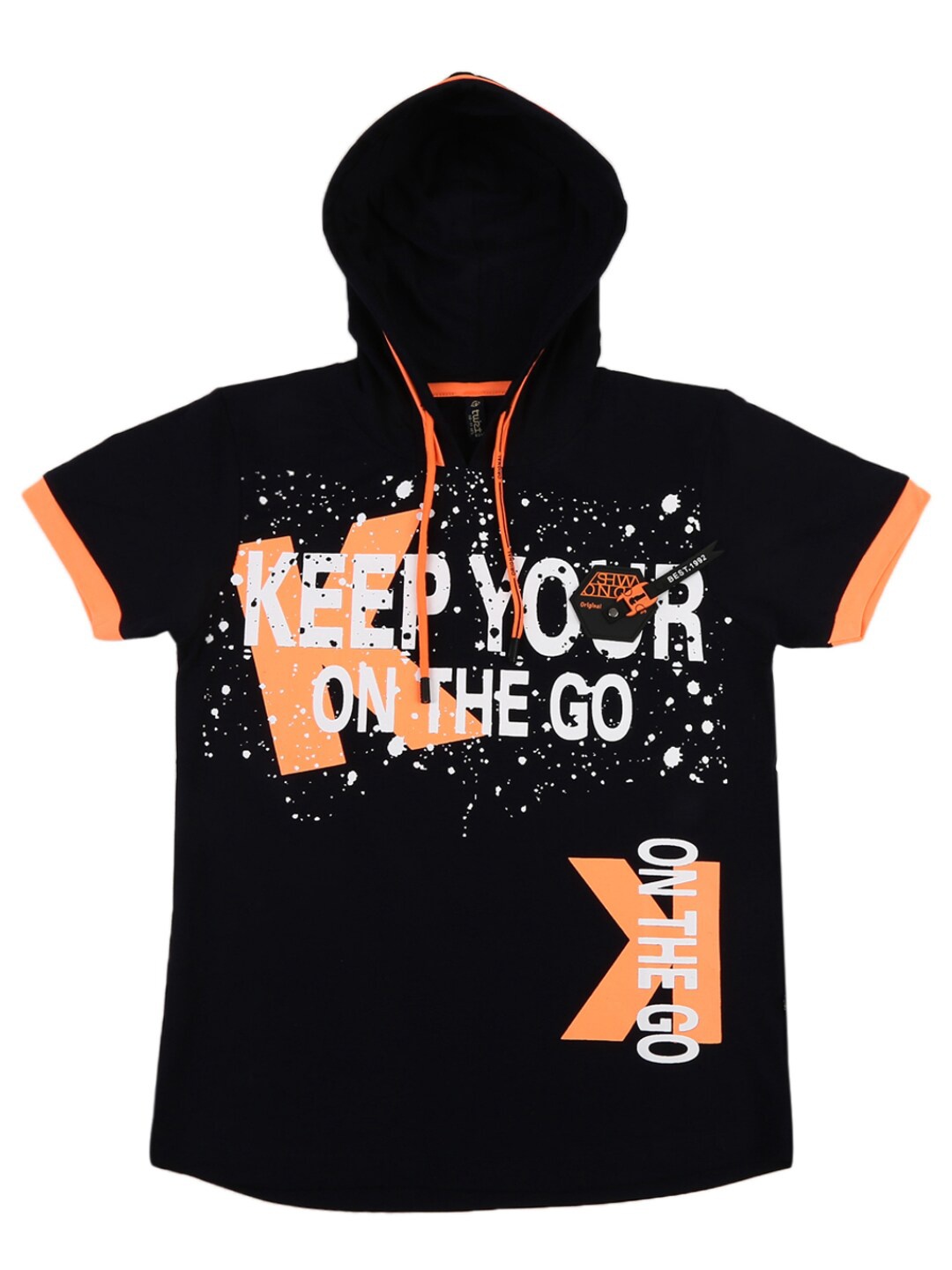 

V-Mart Boys Navy Blue Typography Printed Applique T-shirt
