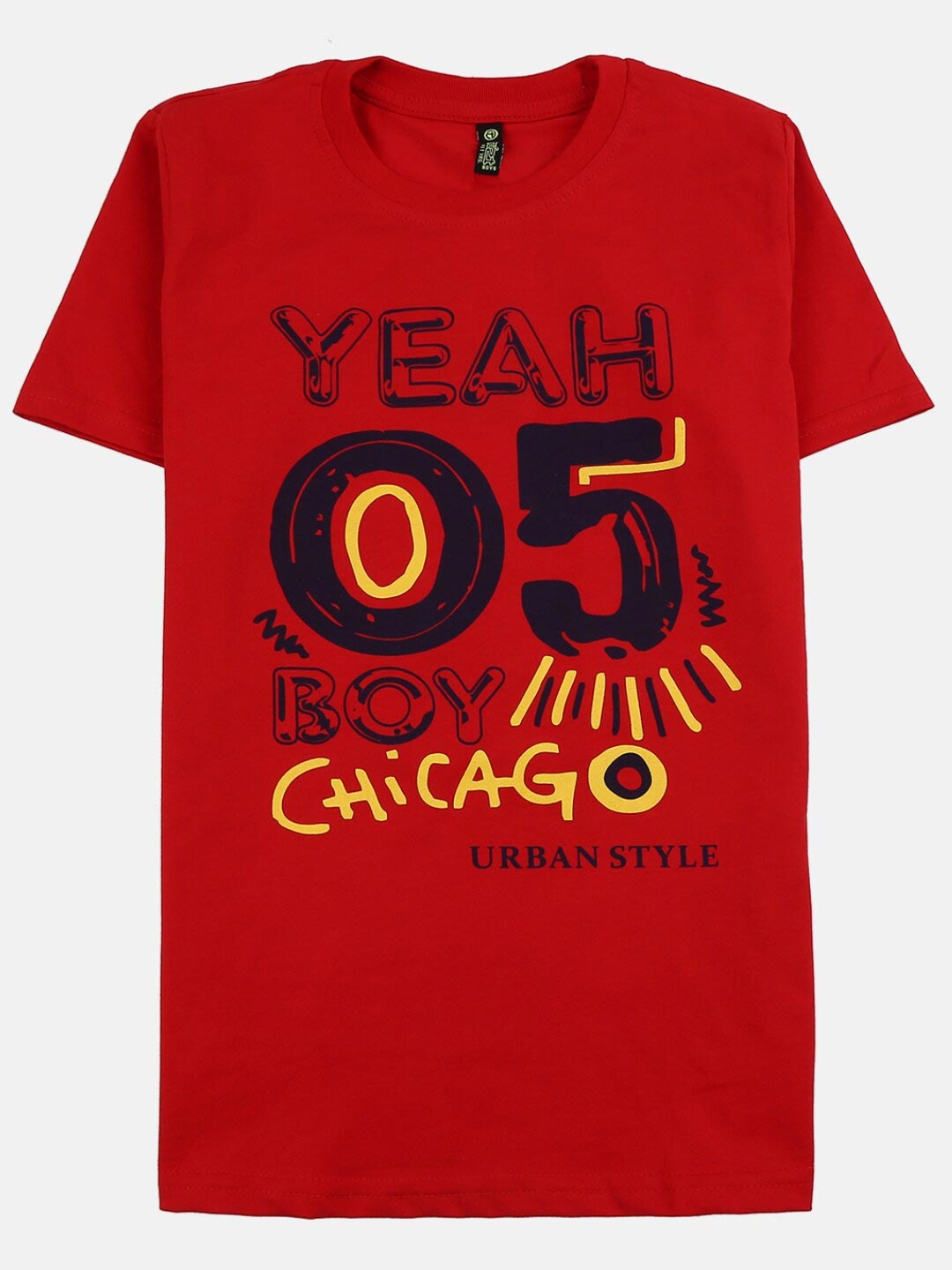 

V-Mart Boys Red Typography Printed Applique T-shirt