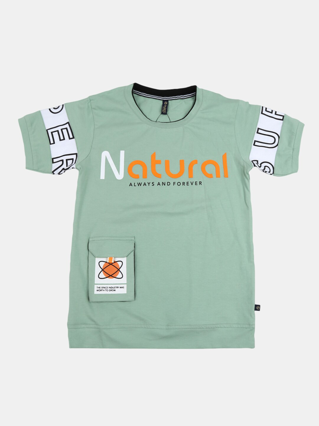 

V-Mart Boys Sage Green Typography Printed T-shirt